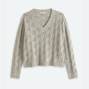 Women's Gray V-Neck Sweater